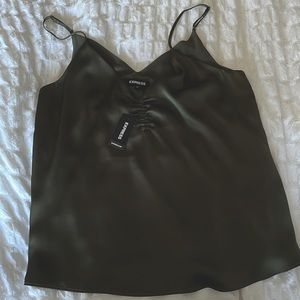 Express Cami Tank Tap Olive Green